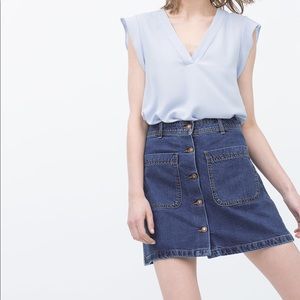 ZARA Denim Skirt with Buttons